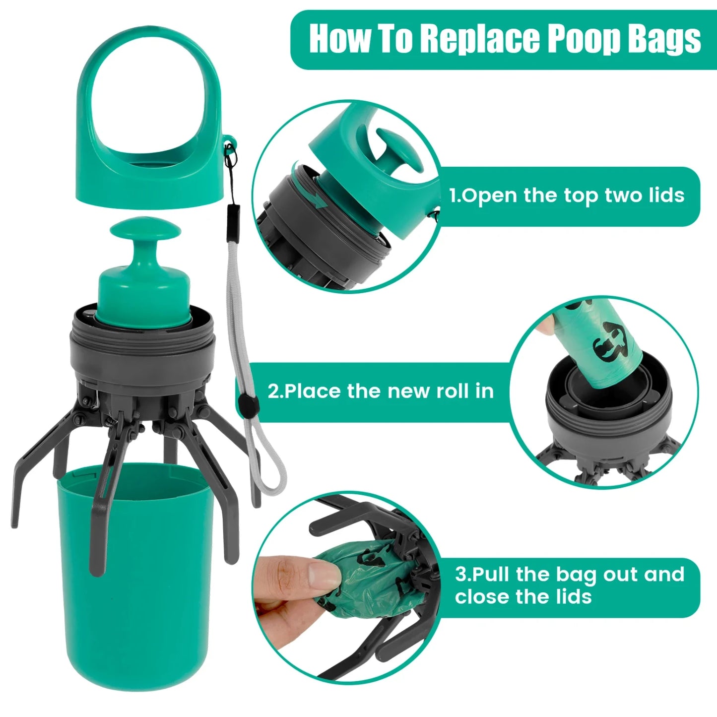 Efficient Compact Poop Scooper - Handy Pet Waste Removal Tool - Quality Essential Cleaning Supplies for Pets - Portable Pet Wast