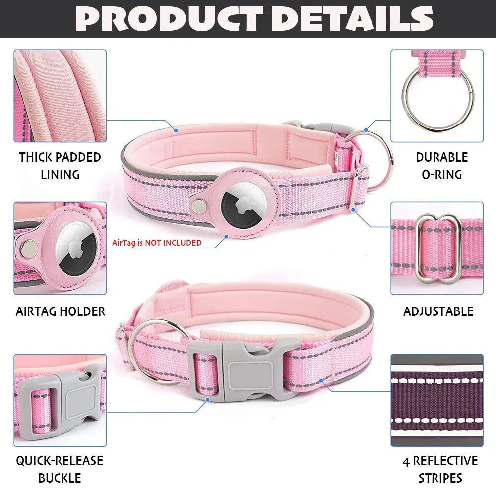 AirTag Pet Collar For Large Dogs