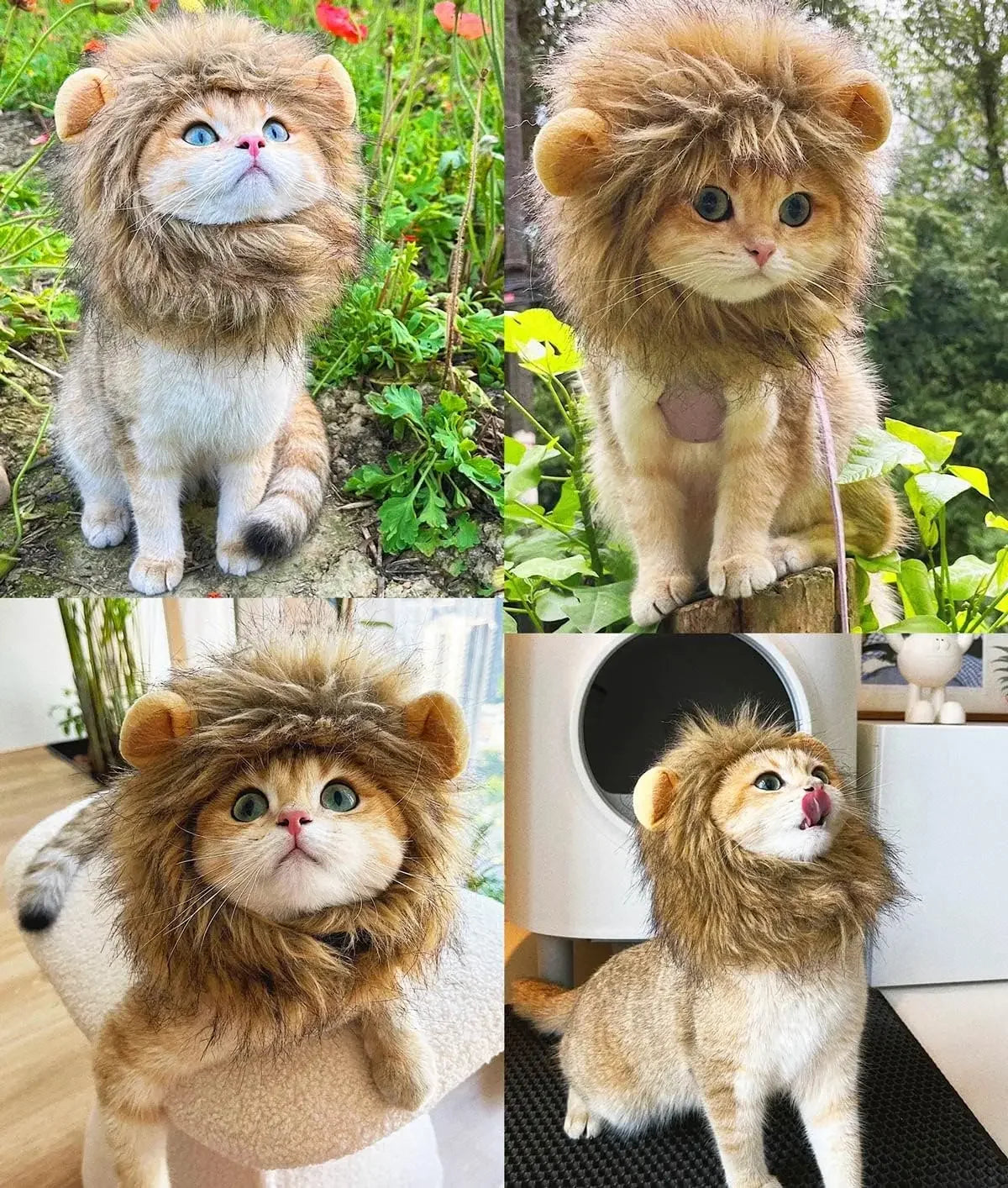 Funny Hat for Dogs Cat Cosplay Dress Up Lion Mane Wig Costume Party Decoration Halloween Christmas Pet Supplies Hallowen Perro