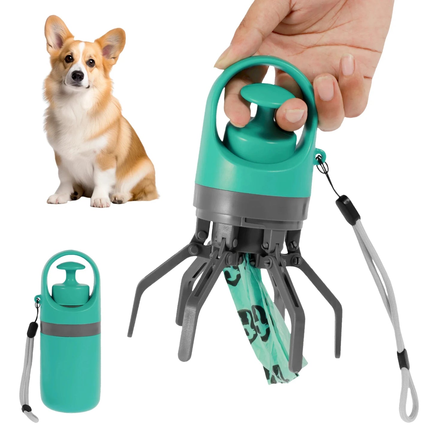 Efficient Compact Poop Scooper - Handy Pet Waste Removal Tool - Quality Essential Cleaning Supplies for Pets - Portable Pet Wast