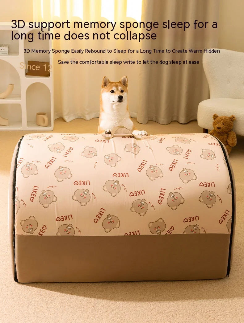 Big Dog Kennel Warm Winter Dog House Mat Detachable Washable Dogs Bed Nest Deep Sleep Tent for Medium Large Dogs House Supplies